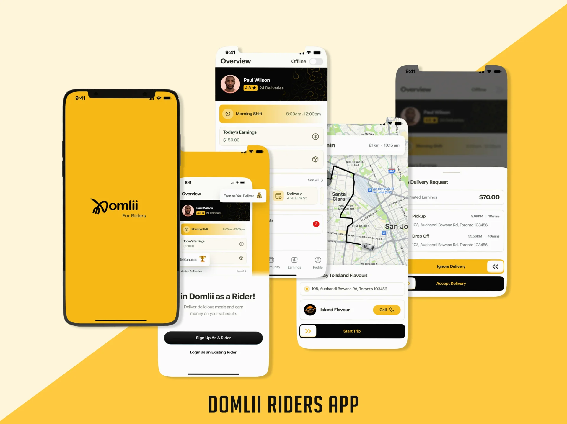 Domlii Riders APP Ui