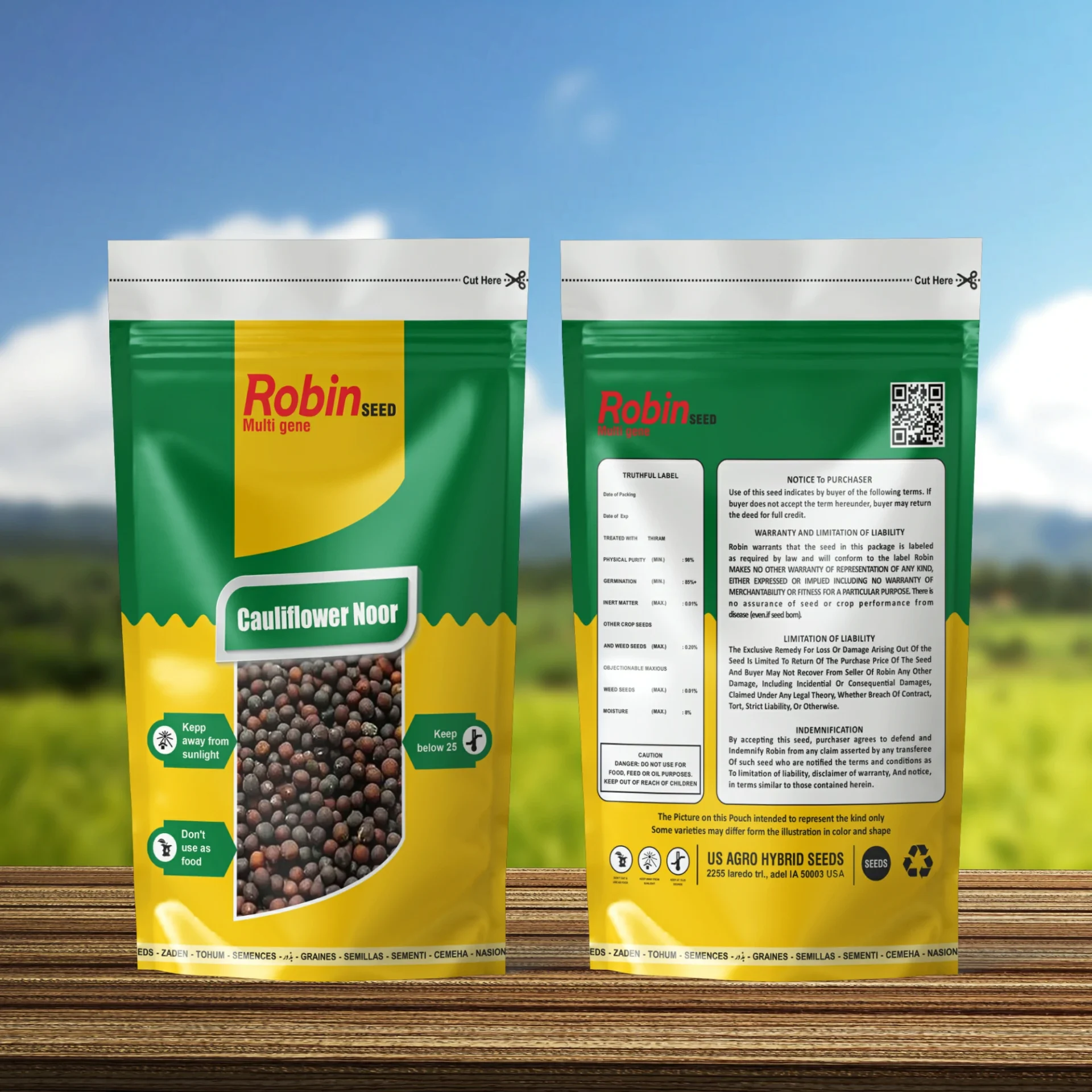 Robin Seeds Packaging